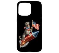 Irish Wolfhound Fourth of July 4th American Flag Fireworks Case for iPhone 15 Pro Max