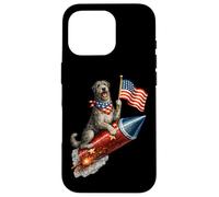 Irish Wolfhound Fourth of July 4th American Flag Fireworks Case for iPhone 16 Pro