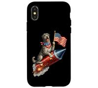 Irish Wolfhound Fourth of July 4th American Flag Fireworks Case for iPhone X/XS