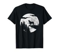 Irish Wolfhound Full Moon At Night - Dogs Irish Wolfhound T-Shirt
