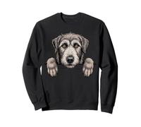 Irish Wolfhound Funny Peeking Pocket Puppy Dog Lover Sweatshirt
