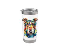 Irish Wolfhound Geometric Pop Art Closeup Portrait Face Stainless Steel Insulated Tumbler