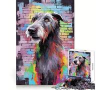 Irish Wolfhound Graffiti Puzzle for Teenagers 1000 Pieces Strong Memory Accurate Edge Joyful Challenge Wall Art (50x75cm)