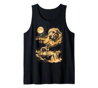 Irish Wolfhound Howling to The Moon Tank Top