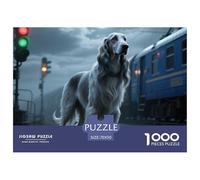 Irish Wolfhound Jigsaw Puzzles for Adults 1000 Educational Games Pet Dog Puzzles for Adults Gifts for Men70x50cm/1000pcs