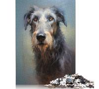 Irish Wolfhound Jigsaw Puzzles for Adults Kids. 1000 Pieces Whimsical Challenge Toy Educational Games Home Decoration for Educational Games 1000pcs (75x50cm)