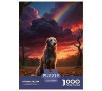 Irish Wolfhound Jigsaw Puzzles Puzzle for Adults Kids. 1000 Pieces Cute Dog Whimsical Challenge Toy Educational Games Home Decoration for Educational Games Gifts 70x50cm/1000pcs