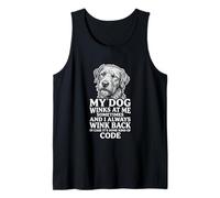 Irish Wolfhound My Dog Winks Secret Code Tank Top