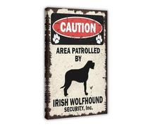 Irish Wolfhound Patrol Zone Canvas Poster Bedroom Decor Landscape Office Room Decor Gift 20x30inch(50x75cm)