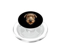 Irish Wolfhound Pet Portrait Black Outline Art Cut Out PopSockets PopGrip for MagSafe