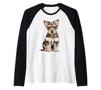 Irish Wolfhound Puppy Sketch Drawing Art Dog Lover Raglan Baseball Tee