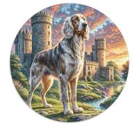 Irish Wolfhound Puzzle 1000 Pieces Jigsaw Round Jigsaws Adults Kids Puzzles Creative Games Home Adult Decoration Educational Games Inspirational 1000pcs (67.5x67.5cm)