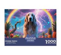 Irish Wolfhound Puzzles 1000 Pieces for Adults Beautiful Decoration Puzzle Pet Dog Challenging Puzzles Fun Present & Activity for Home38x26cm/1000pcs