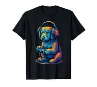 Irish Wolfhound Retro Gamer Vintage Gaming Dog Lover T-Shirt
