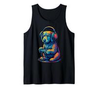 Irish Wolfhound Retro Gamer Vintage Gaming Dog Lover Tank Top