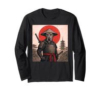 Irish Wolfhound Samurai Warrior Vintage Japanese Ukiyo-e Dog Long Sleeve T-Shirt