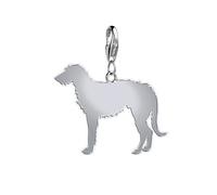 Irish Wolfhound Silhouette Silver Charm