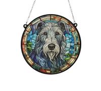 Irish Wolfhound Stained Glass Effect Suncatcher Gift for Dog Lovers - 13cm