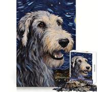 Irish Wolfhound Starry Jigsaw Puzzles for Adults 1000 Piece Brain Think Precise Edge Real Challenge Birthday Art Gift (50x75cm)