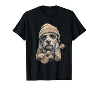 Irish Wolfhound Ukulele Beanie Y2K Aesthetic Value Graphic T-Shirt, Men, Black, XL