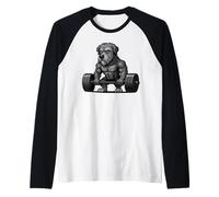 Irish Wolfhound Weightlifting Bodybuilder Workout Gym Dog Raglan Baseball Tee