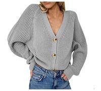 Irish Wool V-Neck Solid Color Casual Style Autumn and Winter Sweater Casual Slim Fit Knitted Winter Coats Elegant Italian, grey, M