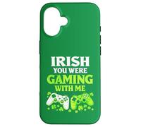 Irish You Were Gaming With Me Funny St Patrick's Day Gamer Case for iPhone 16