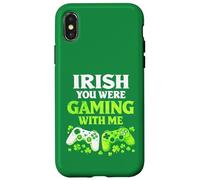 Irish You Were Gaming With Me Funny St Patrick's Day Gamer Case for iPhone X/XS