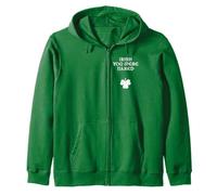 Irish You Were Naked With A Clover. St. Patrick Day T Green Zip Hoodie