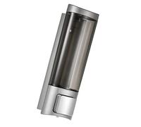 Irishom 200ml Wall Mount Manual, Luxury Refillable Transparent Hand Wash Lotion Shower Gel Shampoo Dispenser for Bathroom Kitchen Hotel Office (Silver)