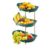 Irishom 3 Tier Acrylic Fruit Bowl for Kitchen Counter with Serving Bowls and Metal Stand - Tiered Basket for Vegetable Storage, Snacks, Nuts, Cake, Dessert - Party Wedding Buffet