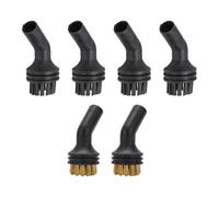 Irishom 6 Pack Nylon Steam Cleaner Brush Heads with Storage Box for Portable Steam Machine for Tile, Grout, Floor, Bathroom