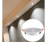Irishom LED Ceiling Light Downlight Human Body Sensor Recessed Lamp 12W High Brightness for Corridor Hallway White (Warm White)