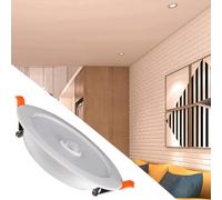 Irishom LED Ceiling Light Downlight Human Body Sensor Recessed Lamp 12W High Brightness for Corridor Hallway White (Cool White)