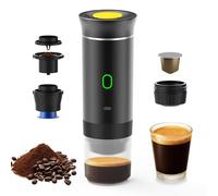Irishom Portable Coffee Machine with 150ml Cup, 3 in 1 Cordless Electric Coffee Maker Work With Capsule and Ground Coffee Mini Cold Brew and Heating Coffee Maker for Car Home Travel