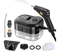 Irishom Steam Cleaner with 6pcs Accessories Touch Screen 6 Levels Adjustable 105℃/221℉ Deep Cleaning Steamer with Portable Handle 1200ml/40.5oz Water Tank for Home Kitchen Car