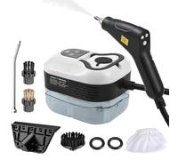 Irishom Steam Cleaner with 6pcs Accessories Touch Screen 6 Levels Adjustable 105℃/221℉ Deep Cleaning Steamer with Portable Handle 1200ml/40.5oz Water Tank for Sofa Window Glass Kitchen Laund