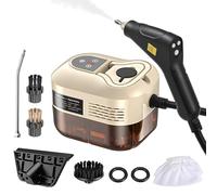 Irishom Steam Cleaner with 6pcs Accessories Touch Screen 6 Levels Adjustable 105℃/221℉ Deep Cleaning Steamer with Portable Handle 1200ml/40.5oz Water Tank for Home Kitchen Car