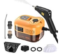 Irishom Steam Cleaner with 6pcs Accessories Touch Screen 6 Levels Adjustable 105℃/221℉ Deep Cleaning Steamer with Portable Handle 1200ml/40.5oz Water Tank for Home Kitchen Car