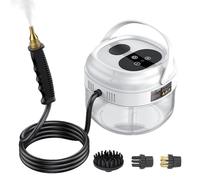 Irishom Steam Cleaners, Multipurpose Handheld Steamer Cleaner with 3 Brushes and Extended Rod,1500ml Water Tank, 6 Gear Adjustable Digital Touch Screen for Kitchen Home