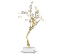 Irishom Tree Lamp Night Light with 36 Golden Leaves - USB & Battery Operated, Touch Switch, 2 Light Modes for Home Decor, Office, Party