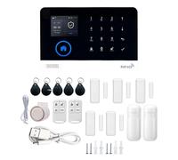 Irishom WiFi Wireless Home Alarm System, 2.4-inch TFT Color Screen Wireless Alarm System with APP Alert and Calling Alarms, Real-Time Monitoring, Door/Window Sensors, PIR, Remotes