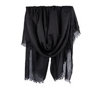 Iristide Women Summer Scarfs Large Long Lightweight Linen Beach Gauze Shawl Wrap 75”×43”, Black, Large