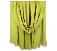 Iristide Women Summer Scarfs Large Long Lightweight Linen Beach Gauze Shawl Wrap 75”×43”, Chartreuse, One Size