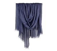 Iristide Women Summer Scarfs Large Long Lightweight Linen Beach Gauze Shawl Wrap 75”×43”, Denim Blue, Large