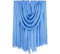 Iristide Women Summer Scarfs Large Long Lightweight Linen Beach Gauze Shawl Wrap 75”×43”, Sky Blue, One Size
