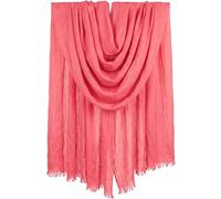 Iristide Women Summer Scarfs Large Long Lightweight Linen Beach Gauze Shawl Wrap 75”×43”, Watermelon Red, One Size