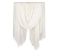 Iristide Women Summer Scarfs Large Long Lightweight Linen Beach Gauze Shawl Wrap 75”×43”, White, Large