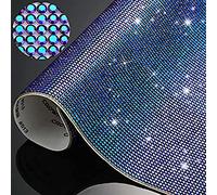 IRIVER BLANK 12000 Stück 2mm Strasssteine Aufkleber in Blättern, Selbstklebende Hitze-Reparatur Kristall-Edelsteine mit Glitzereffekt,Perfekt für Auto- und Basteldekoration(Königsblau AB Farbe)