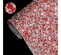 IRIVER BLANK Bling Rhinestone Stickers for DIY Home Decor - Self-Adhesive Crystal Sheet Stickers for Cars, Gifts, Weddings, Anniversaries, and Birthday Parties (red White S,SS12)
